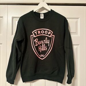 Black Sweatshirt with Pink Troop Beverly Hills Logo